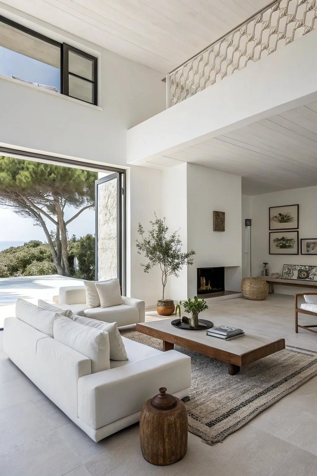 Simplicity emphasizes the serene appeal of white decorations.