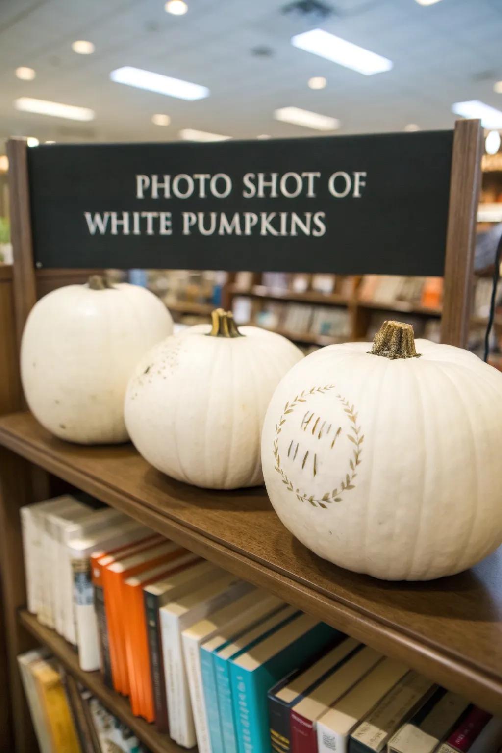 Pumpkins decorated with lettering for a personal expression.