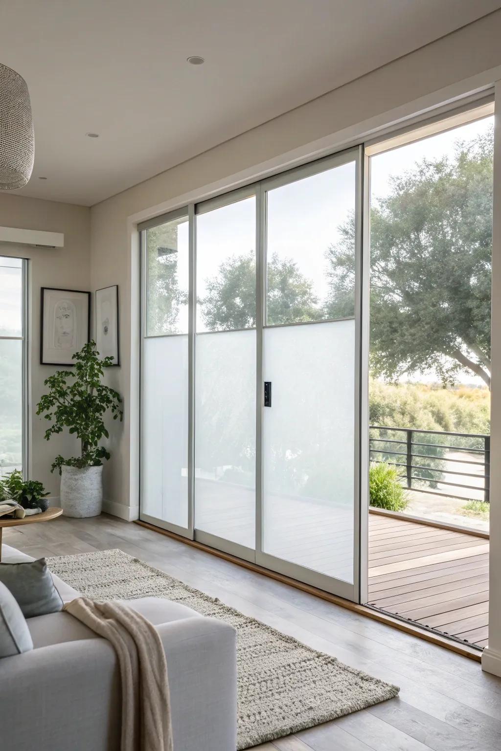 Iced window overlay supplies a minimalist and private answer.