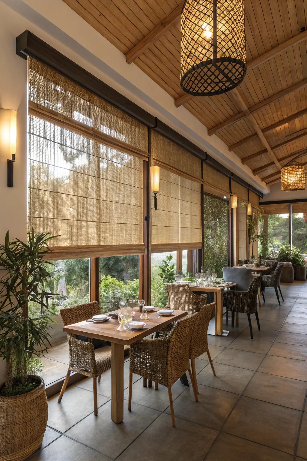 Unique materials such as bamboo evoke an organic vibe.