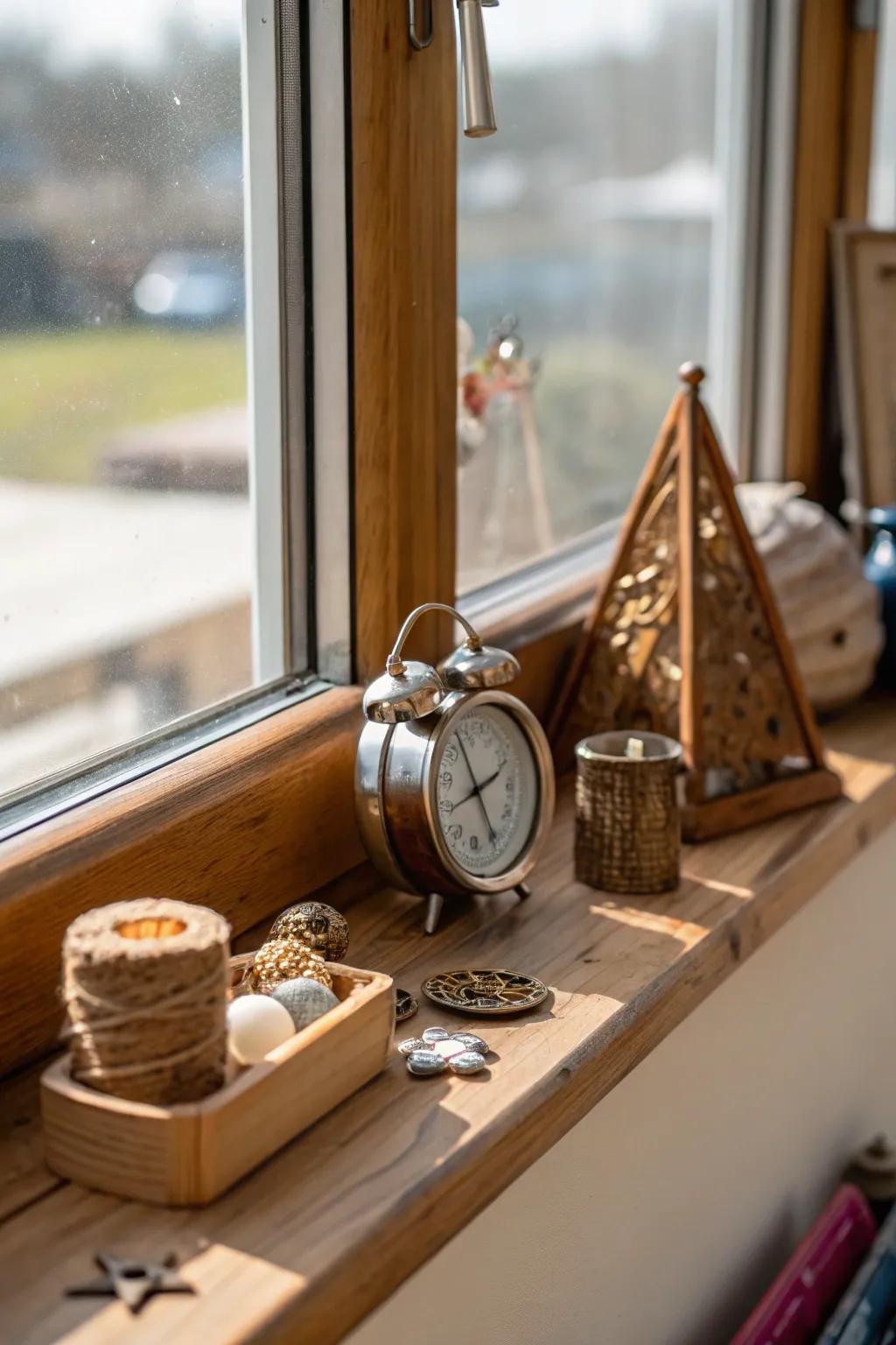 Textured layers create richness and appeal on the windowsill.
