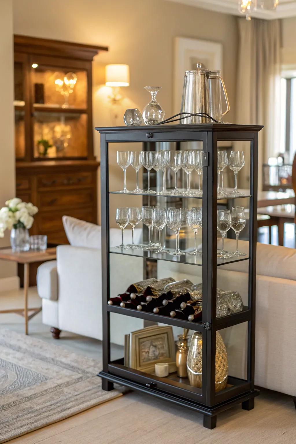 A freestanding unit serving as a focal point.