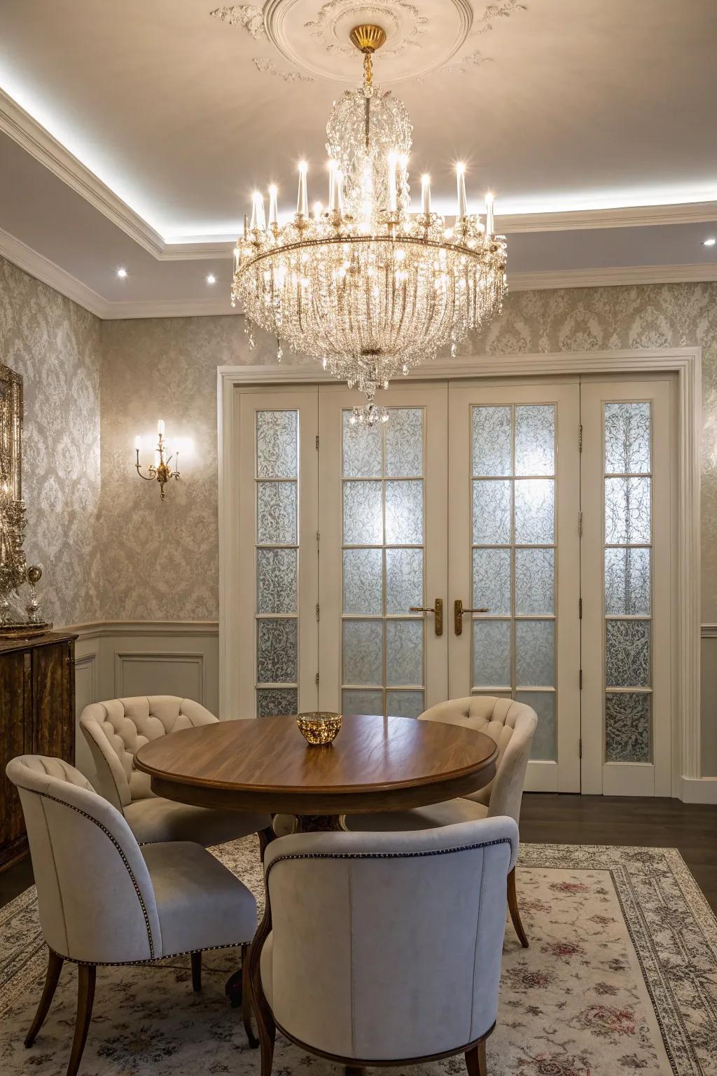 Realize a sophisticated appearance with icy elegance.