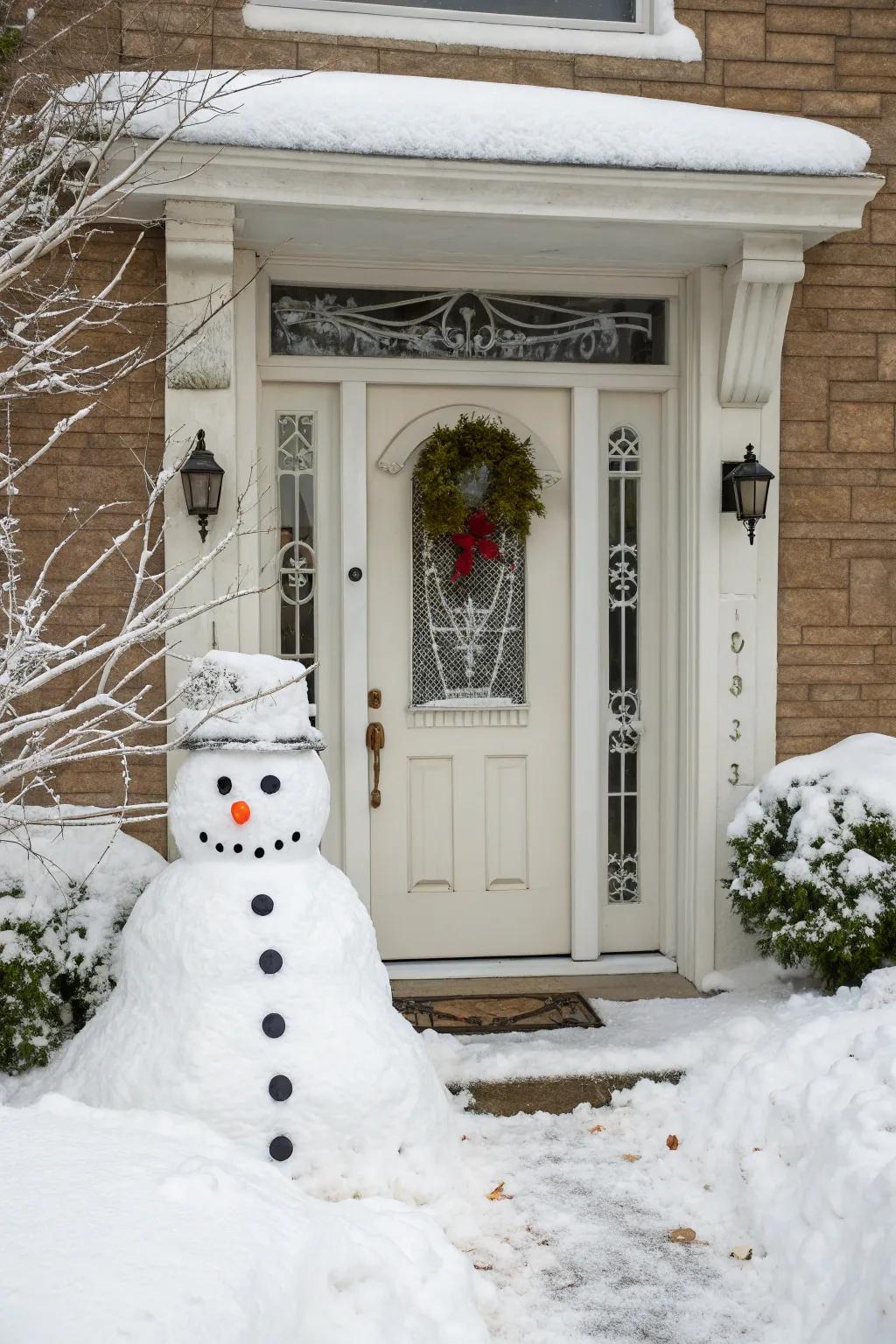 A snow figure wrap introduces a whimsical touch.