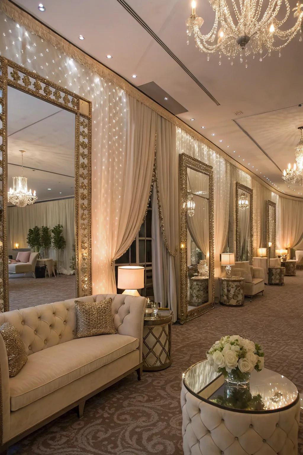 A glamorous area presenting a dash of sparkle.