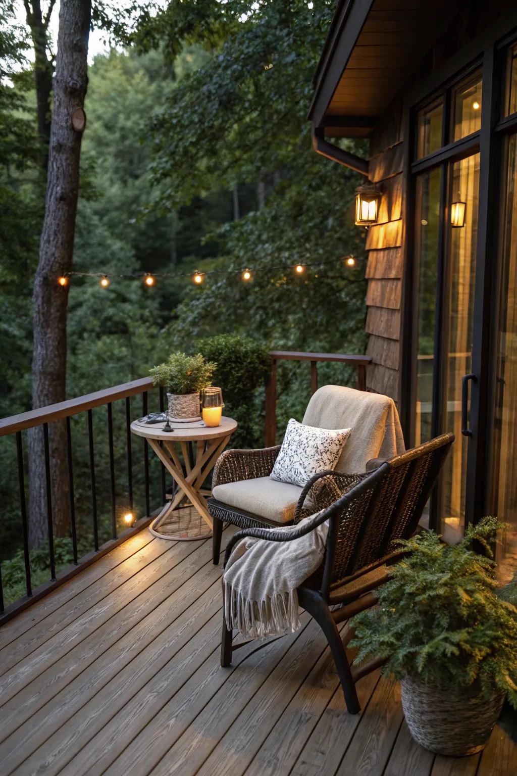 Secluded alcoves on your deck offer a superb personal sanctuary.