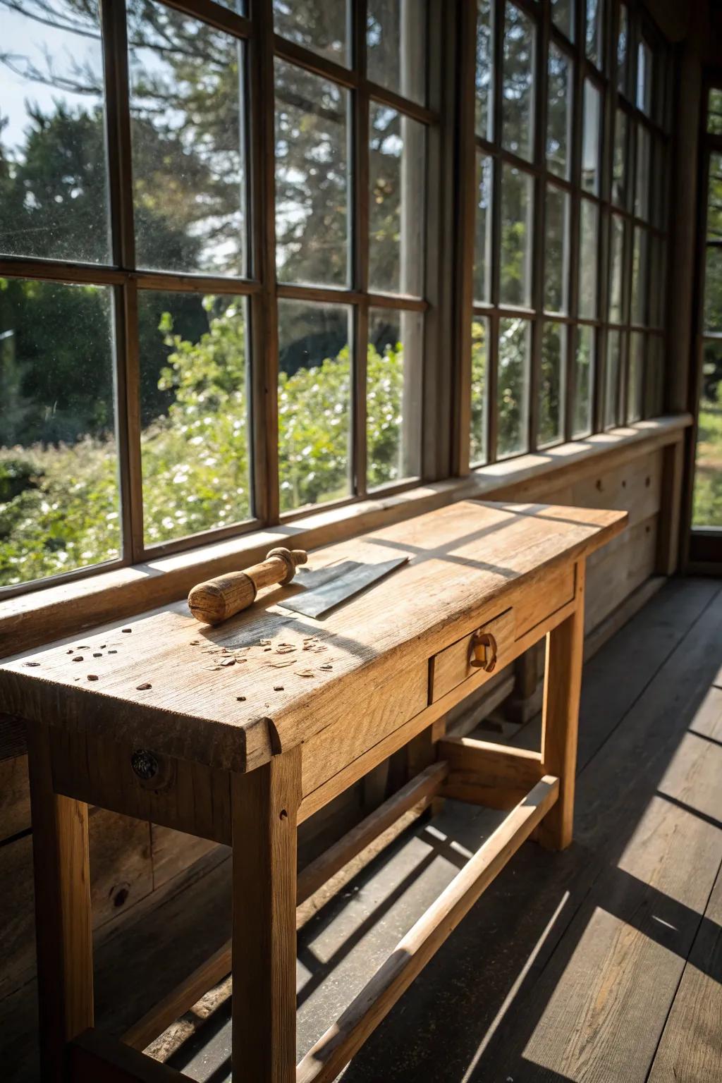 Harness the energizing power of natural light for a crafting area that inspires both creativity and precision.