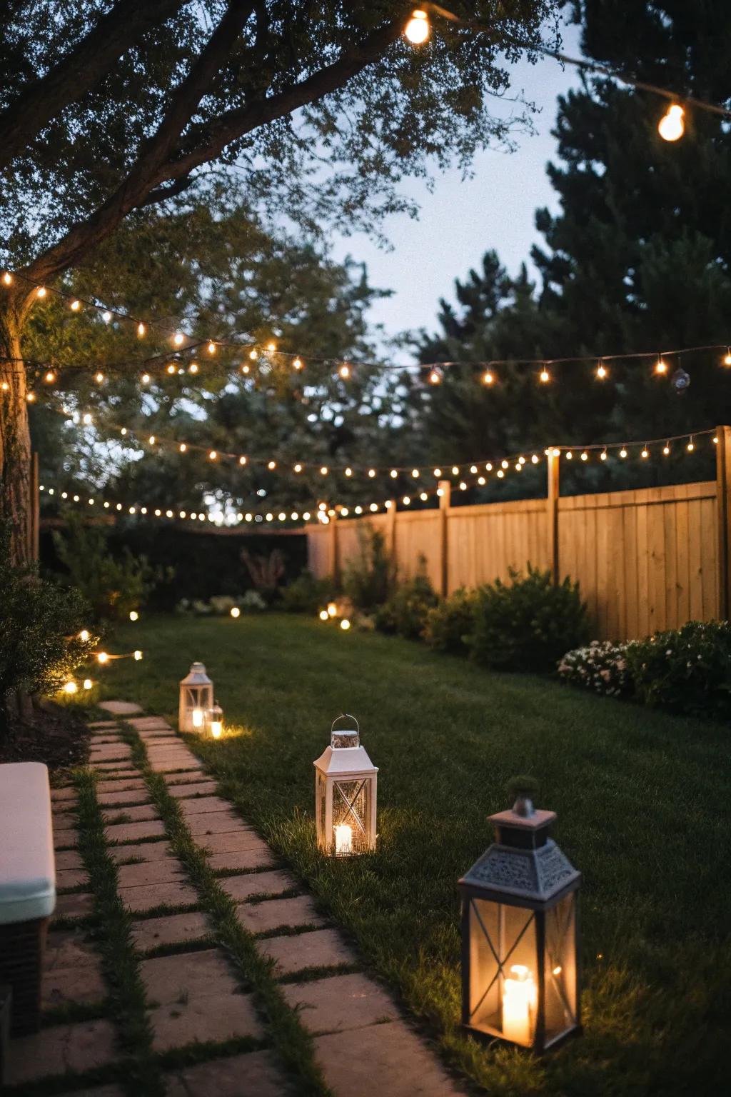 Festoon illumination cultivates a bewitching and inviting ambiance.