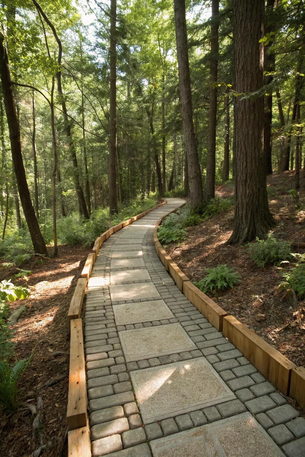 A woodland escape with rustic wood edges.