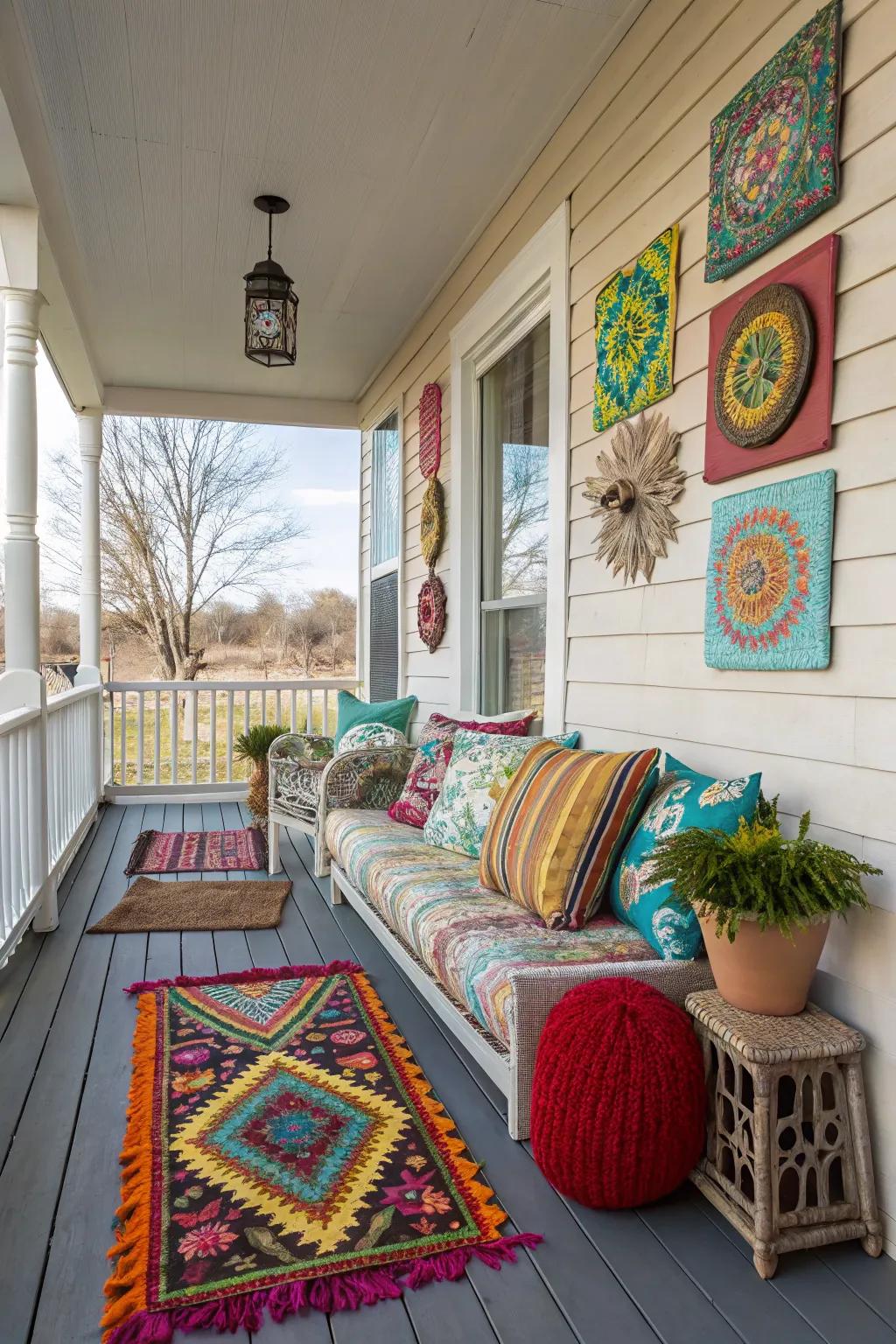 Accent decor enhancing the persona of the porch.