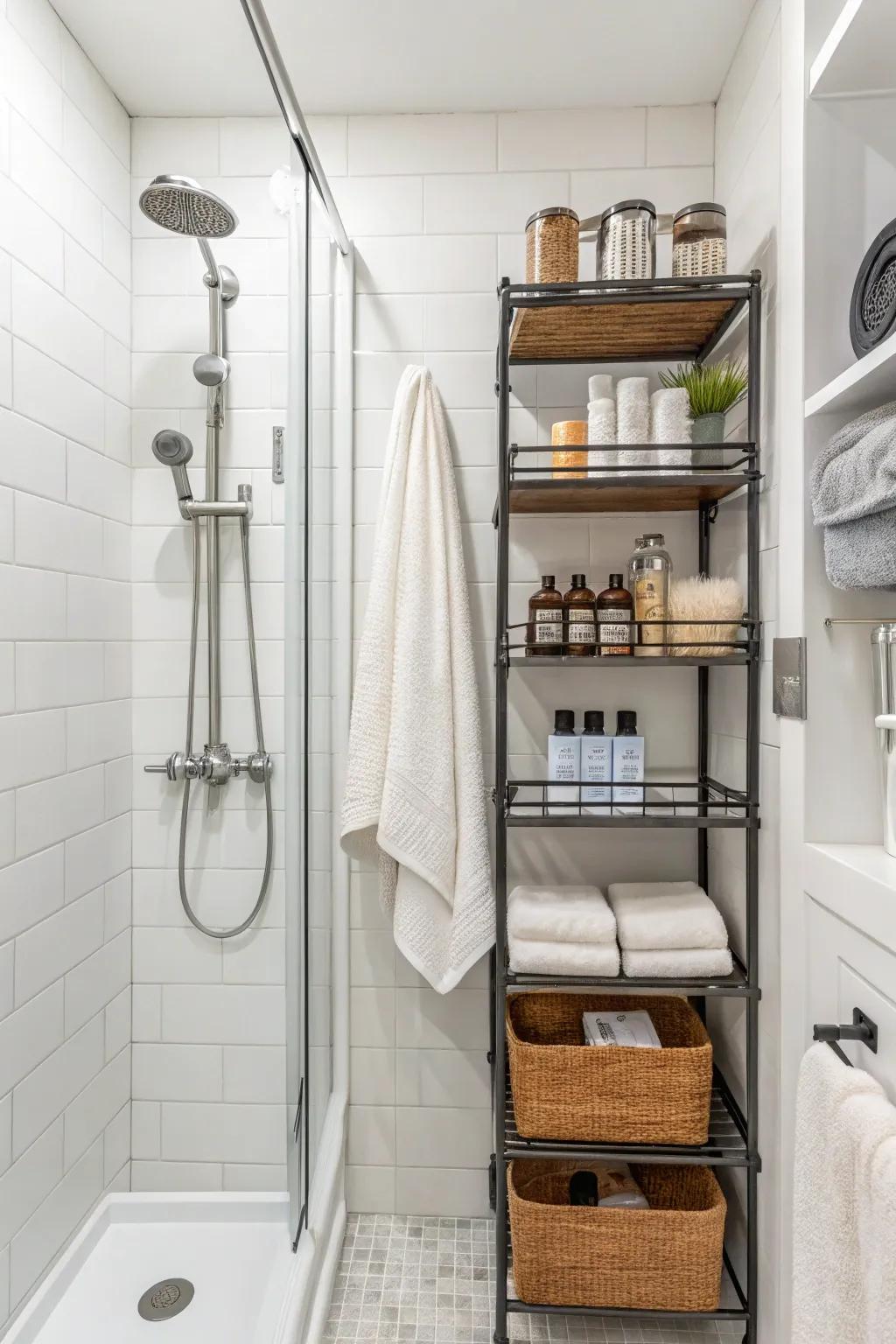 Thoughtful layouts maximize usefulness in compact showers.