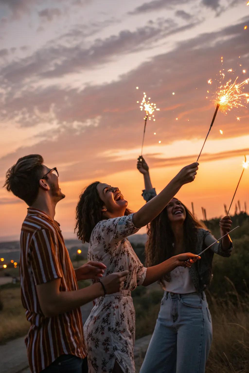 An Evening Sparkle Finale creates a magical end to your 4th of July picnic.
