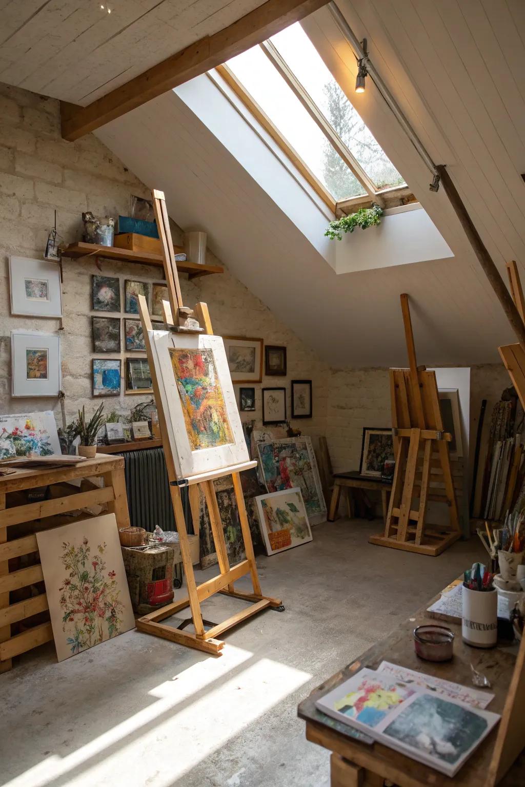 Unleash your creativity in a dedicated basement studio.