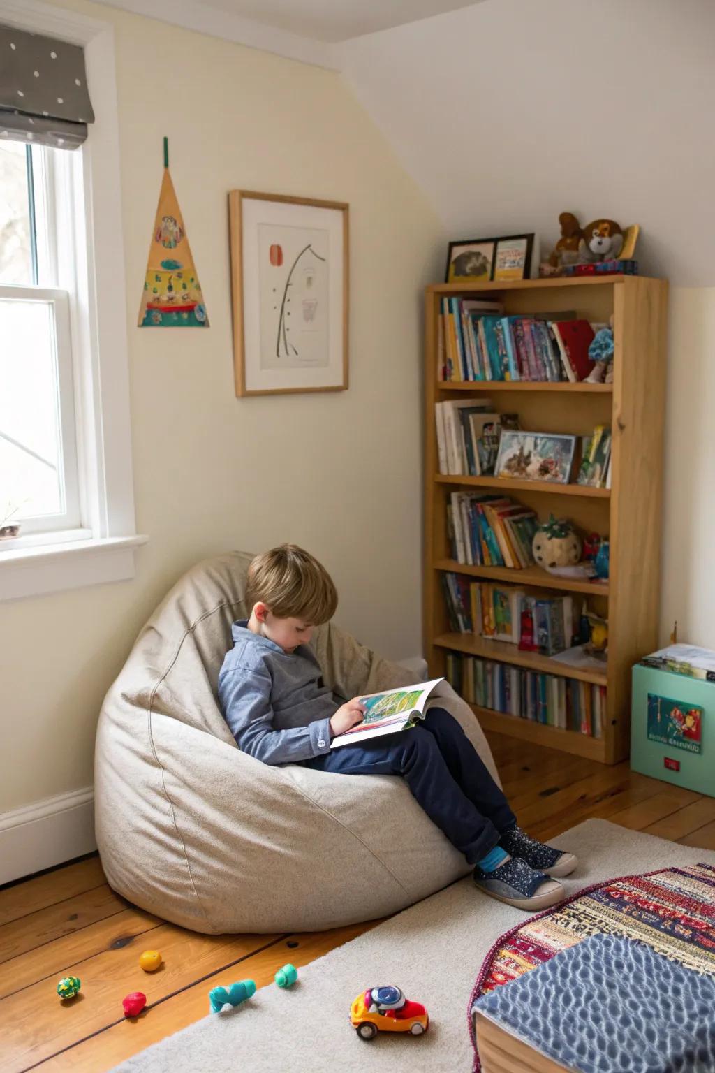 A cozy corner designed for literary adventures and relaxation.