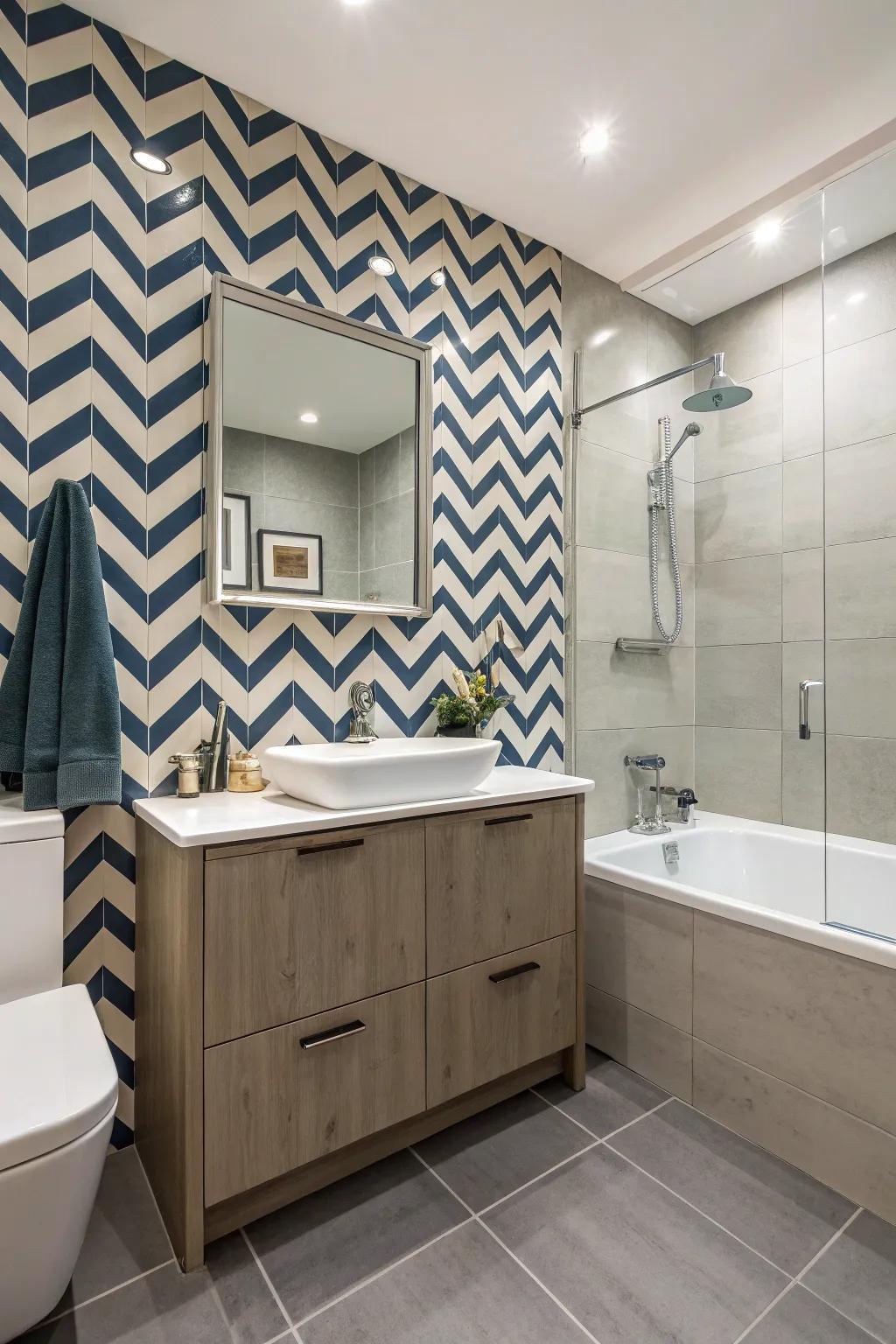 Chevron patterns add movement and sophistication.