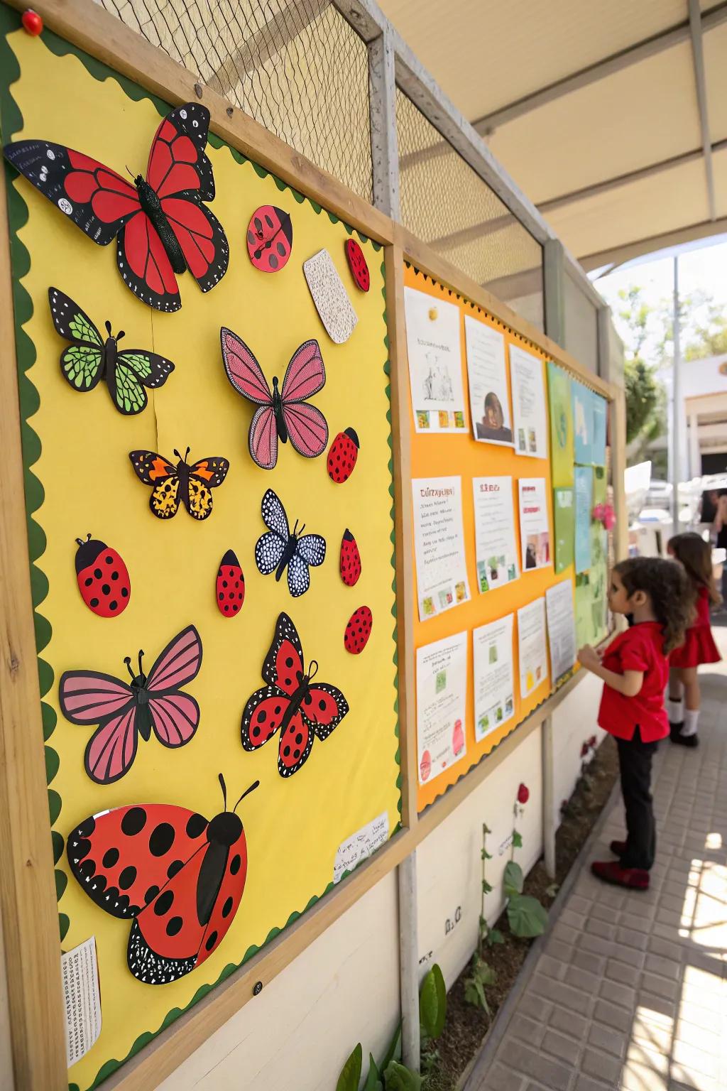 A lively insect-themed board showcasing vibrant bugs.