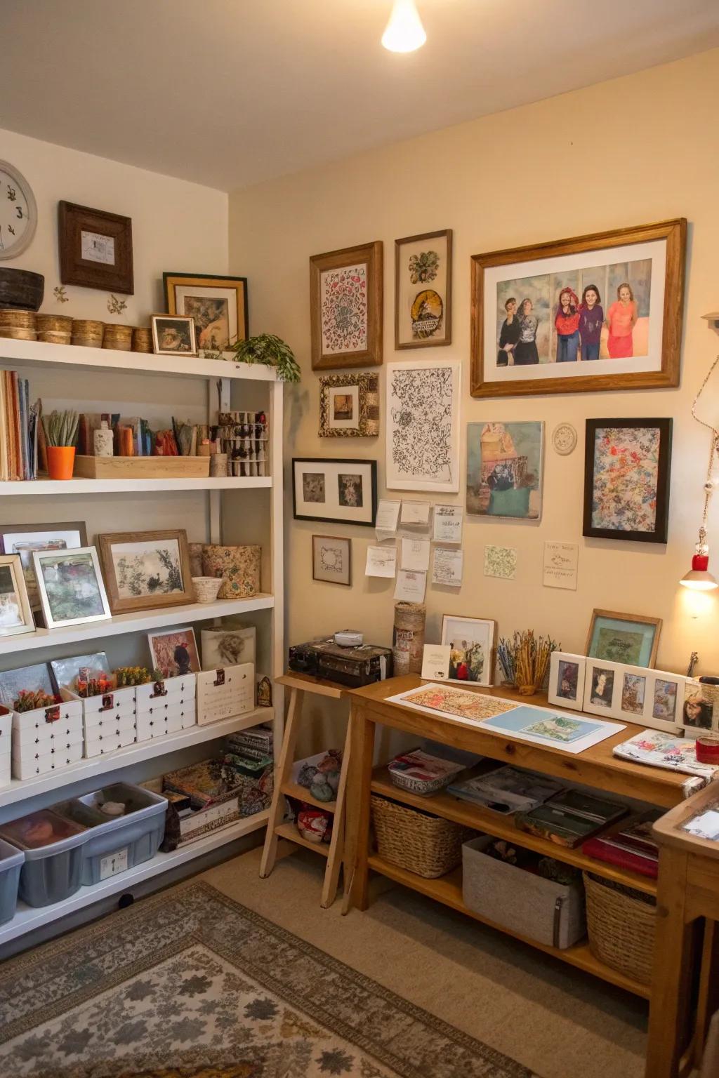 Personal touches make your art space uniquely yours.