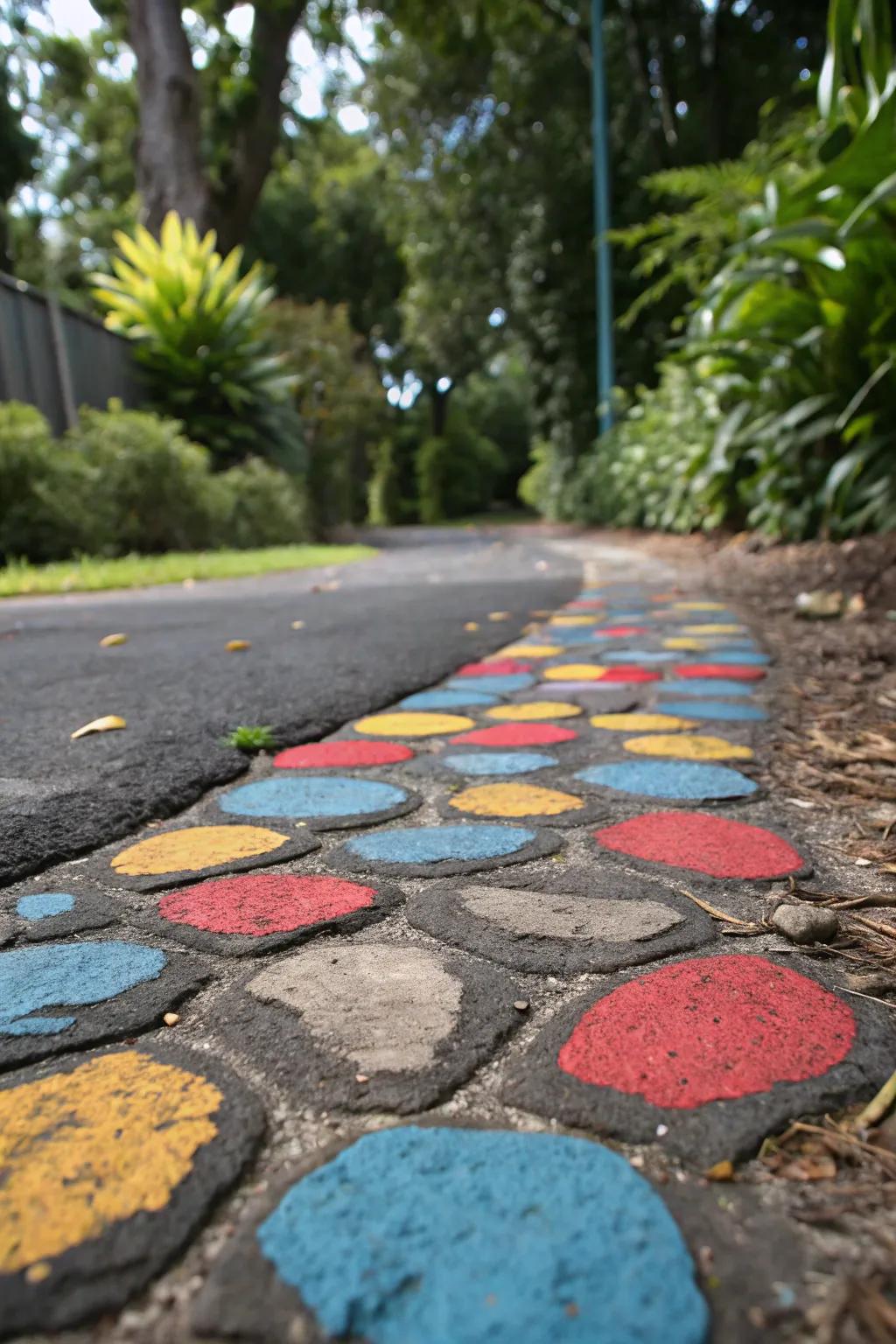 Transform your walkway into a masterpiece with unforeseen bursts of hue!