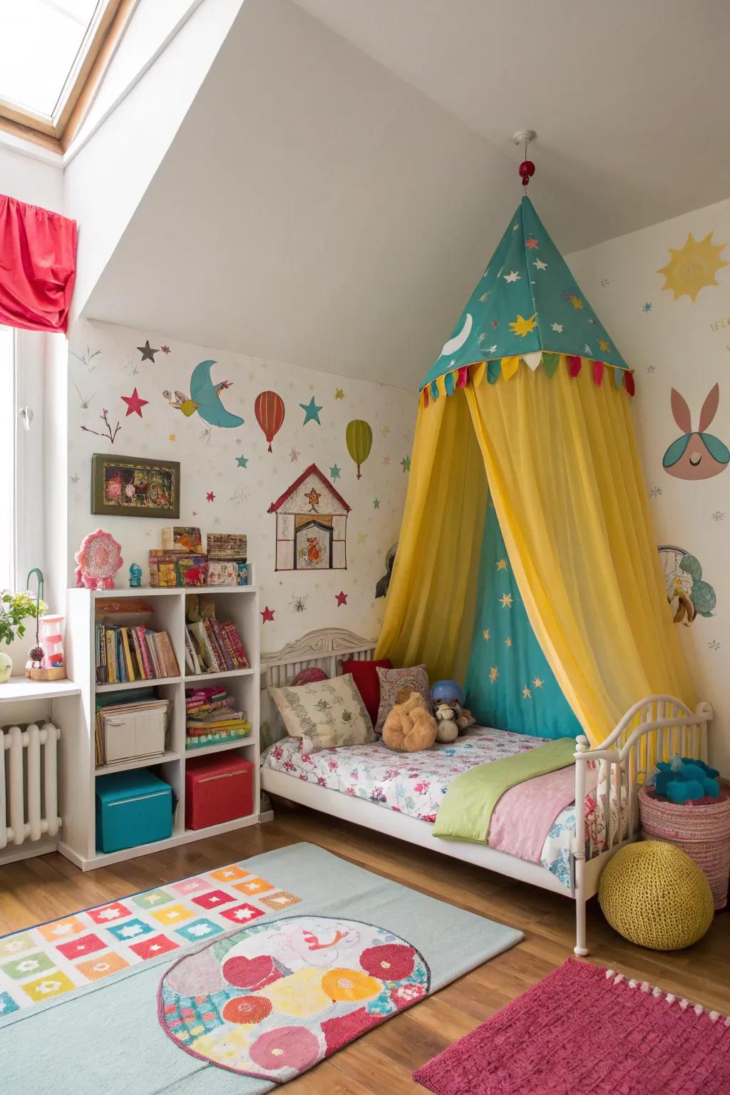 Create a fun and inspiring space for your kids in the attic.
