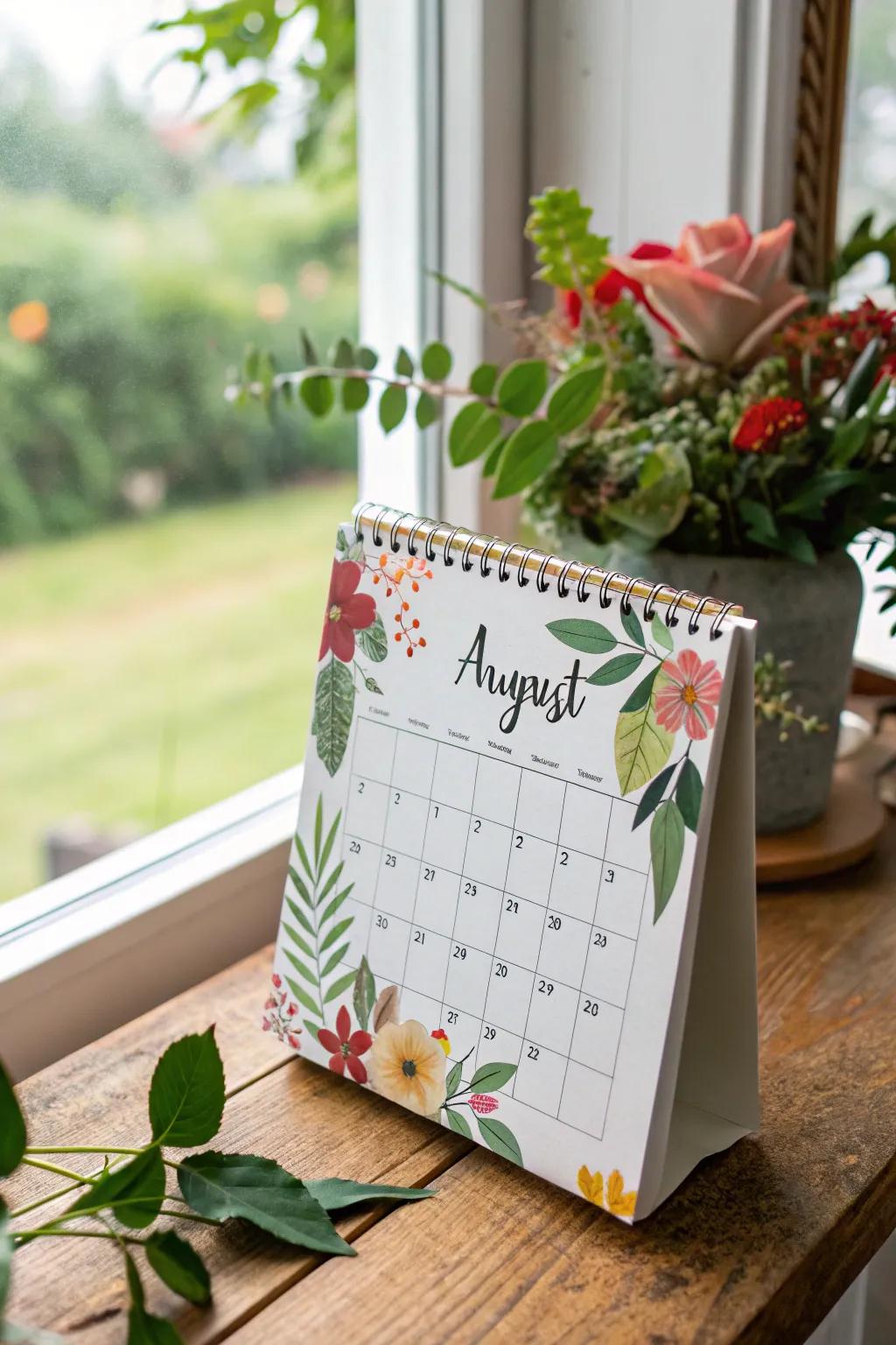 Introduce a breath of fresh air via nature-inspired calendar decorations.