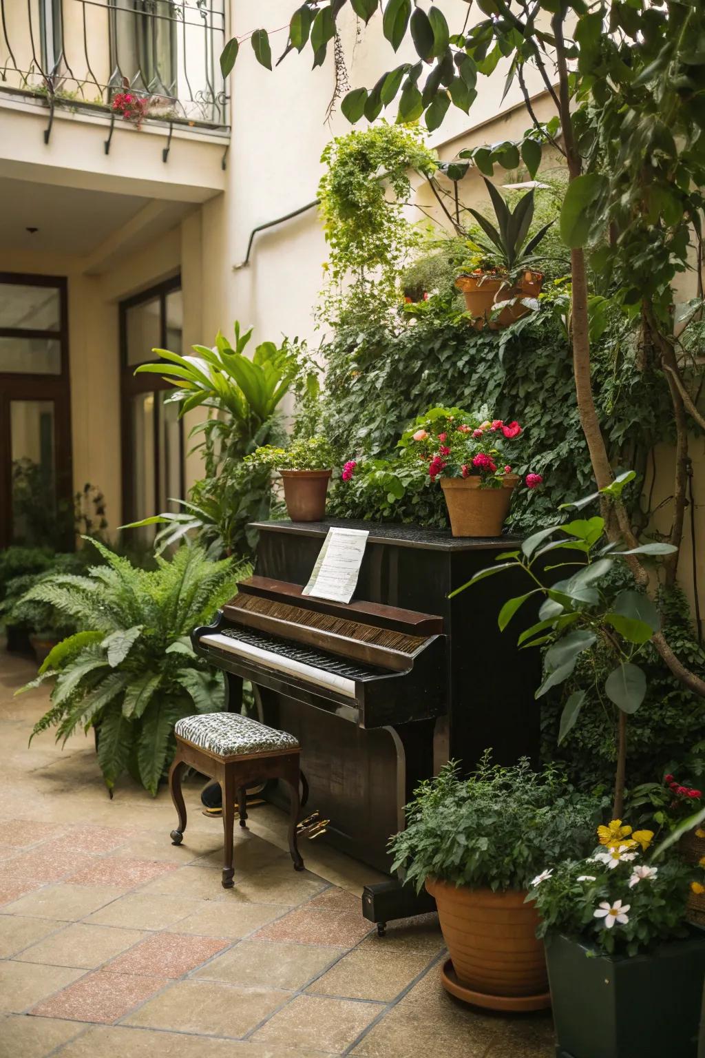 Verdure introduces a revitalizing accent to the piano space.