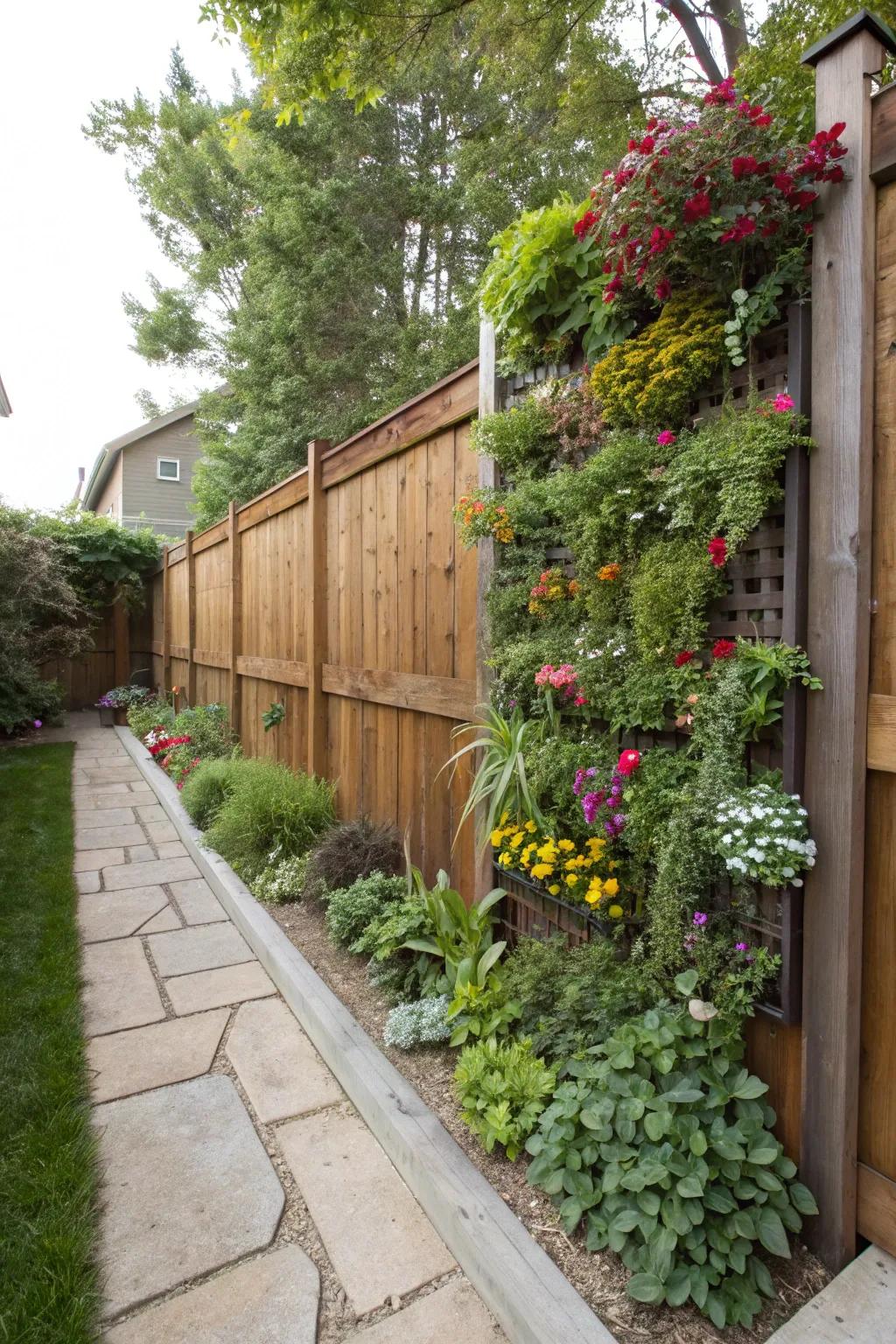 A standing garden display introduces lush beauty to even the most compact spaces.