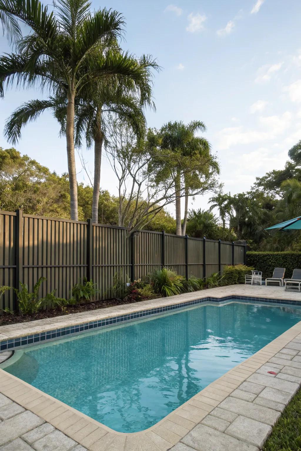 A seclusion barrier complements the tropical theme while guaranteeing isolation.