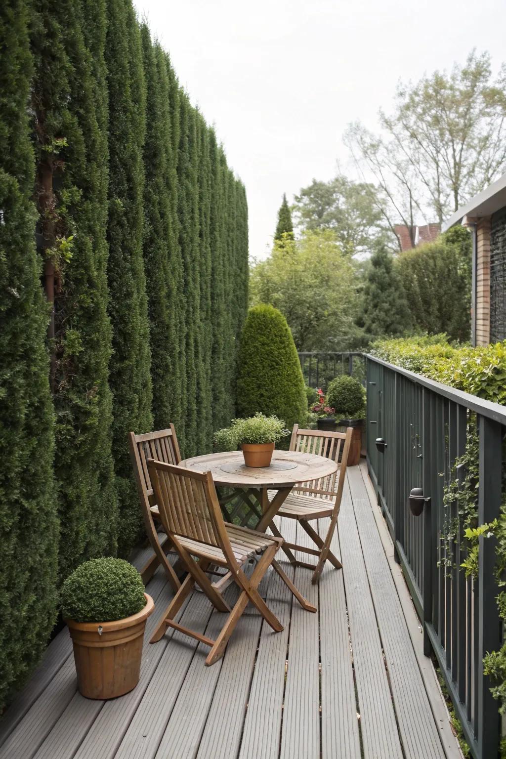 Privacy components convert your deck into a personal refuge.