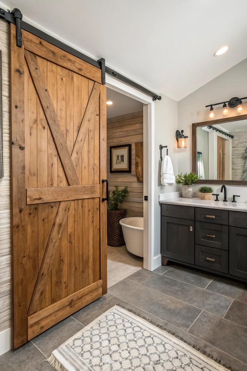 A rustic-modern blend offers a timeless and sleek design.