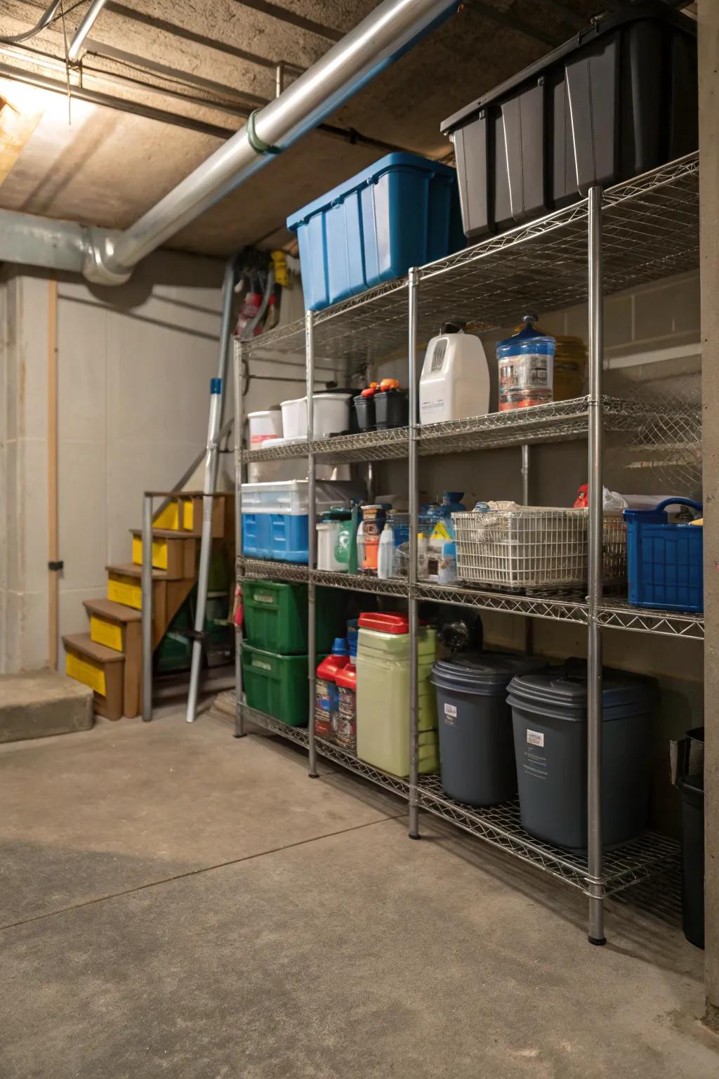 Cable shelving units provide effortless upkeep and superb airflow.