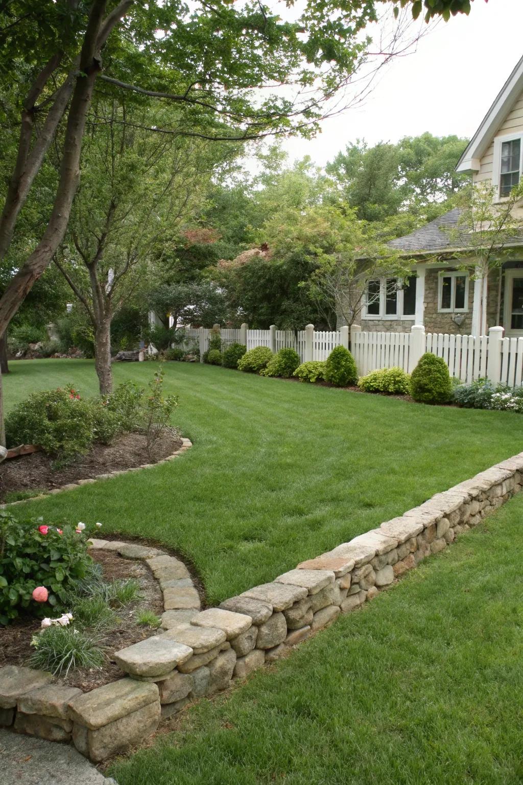 Edging keeps the lawn neat and clearly defined.