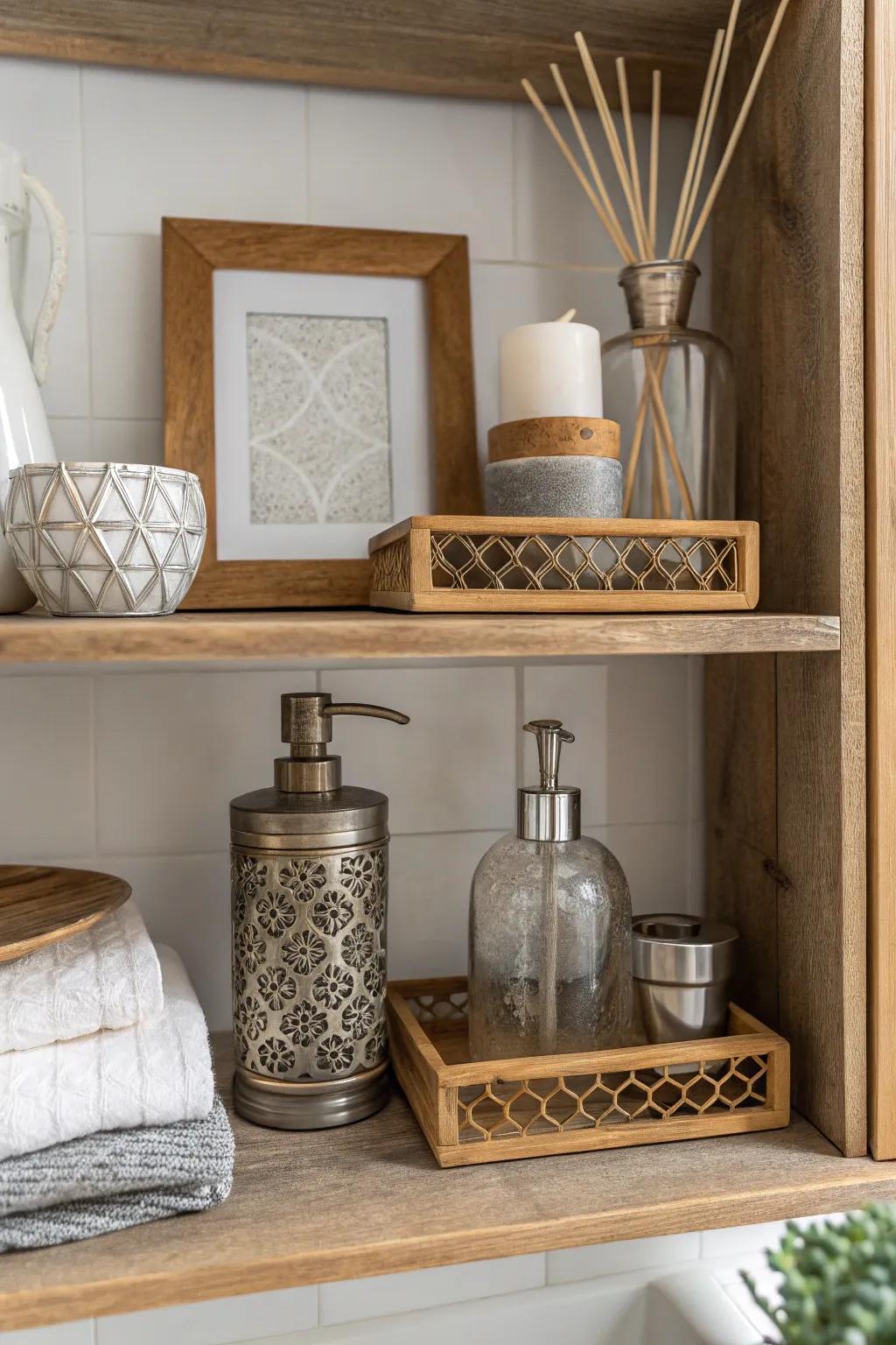 A fusion of materials creates depth and interest.