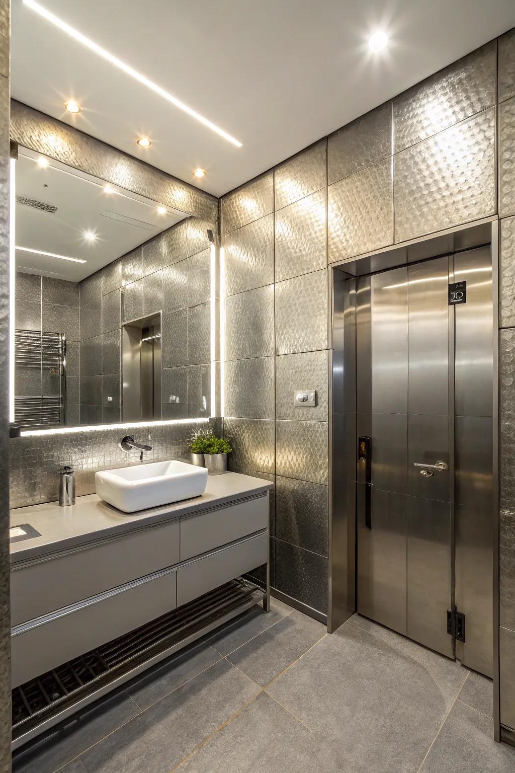 Embrace industrial chic with polished metal decor.