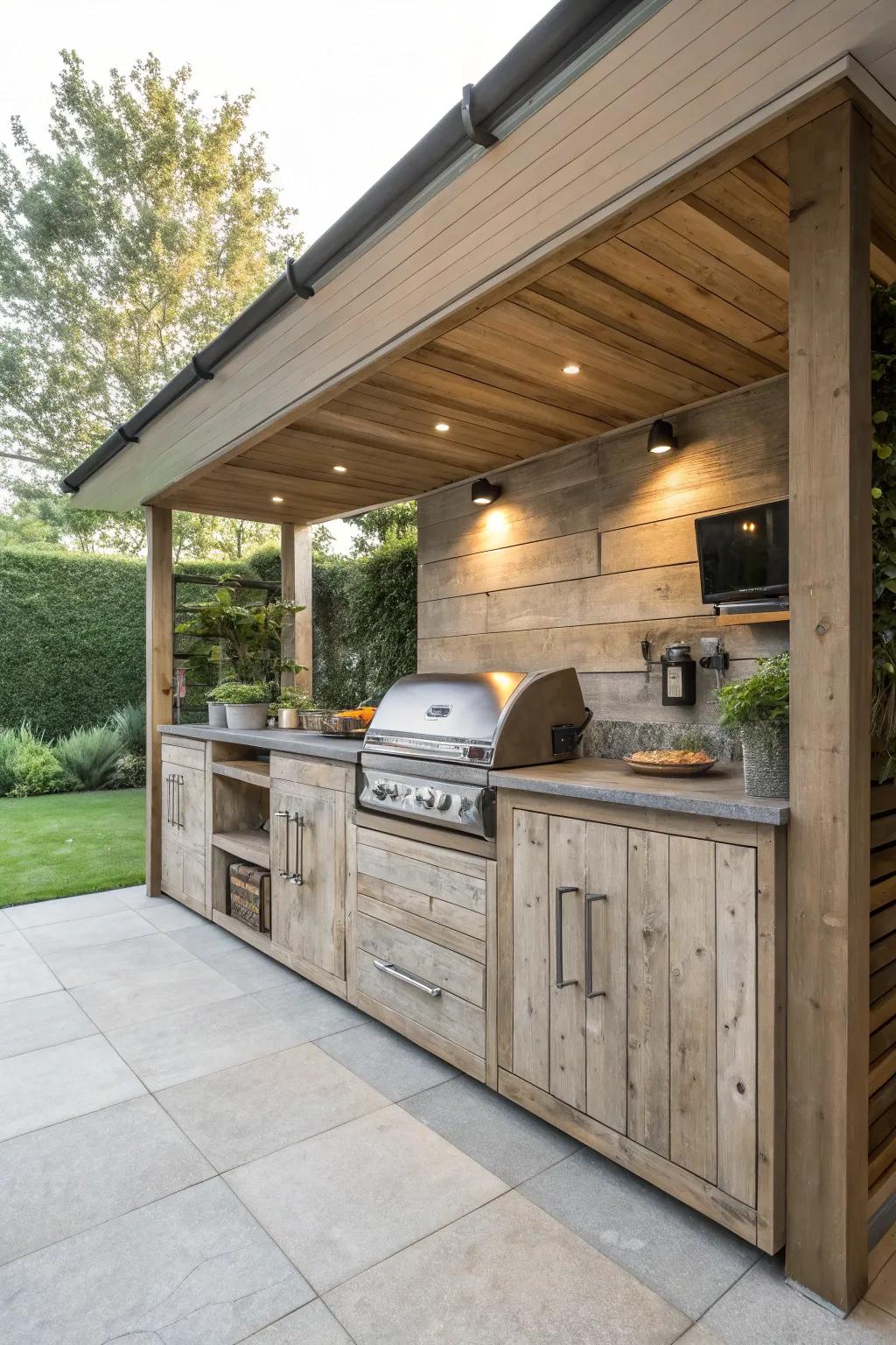 Keep your BBQ space neat with good wood storage.