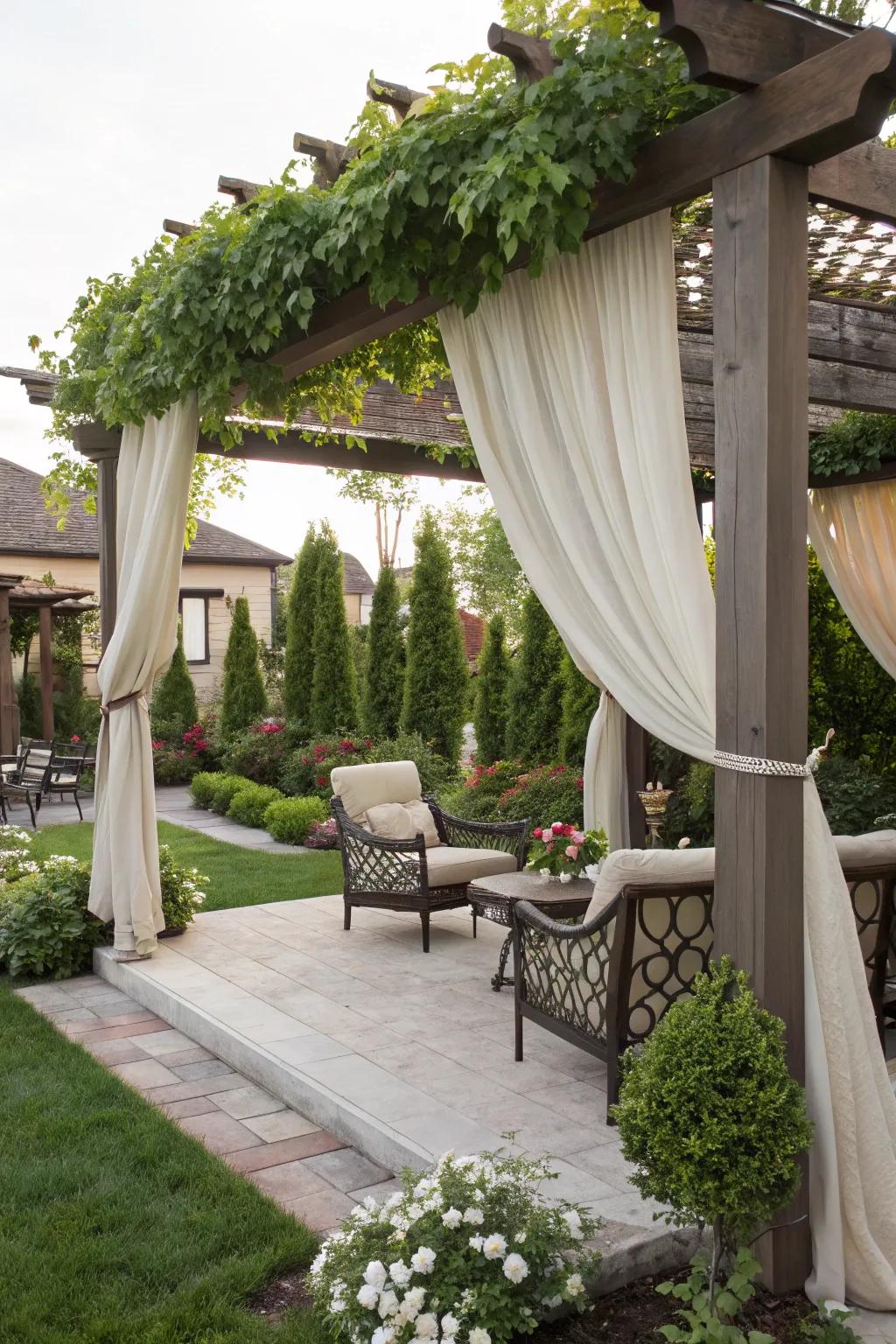 A gazebo becomes a shaded getaway within your backyard.