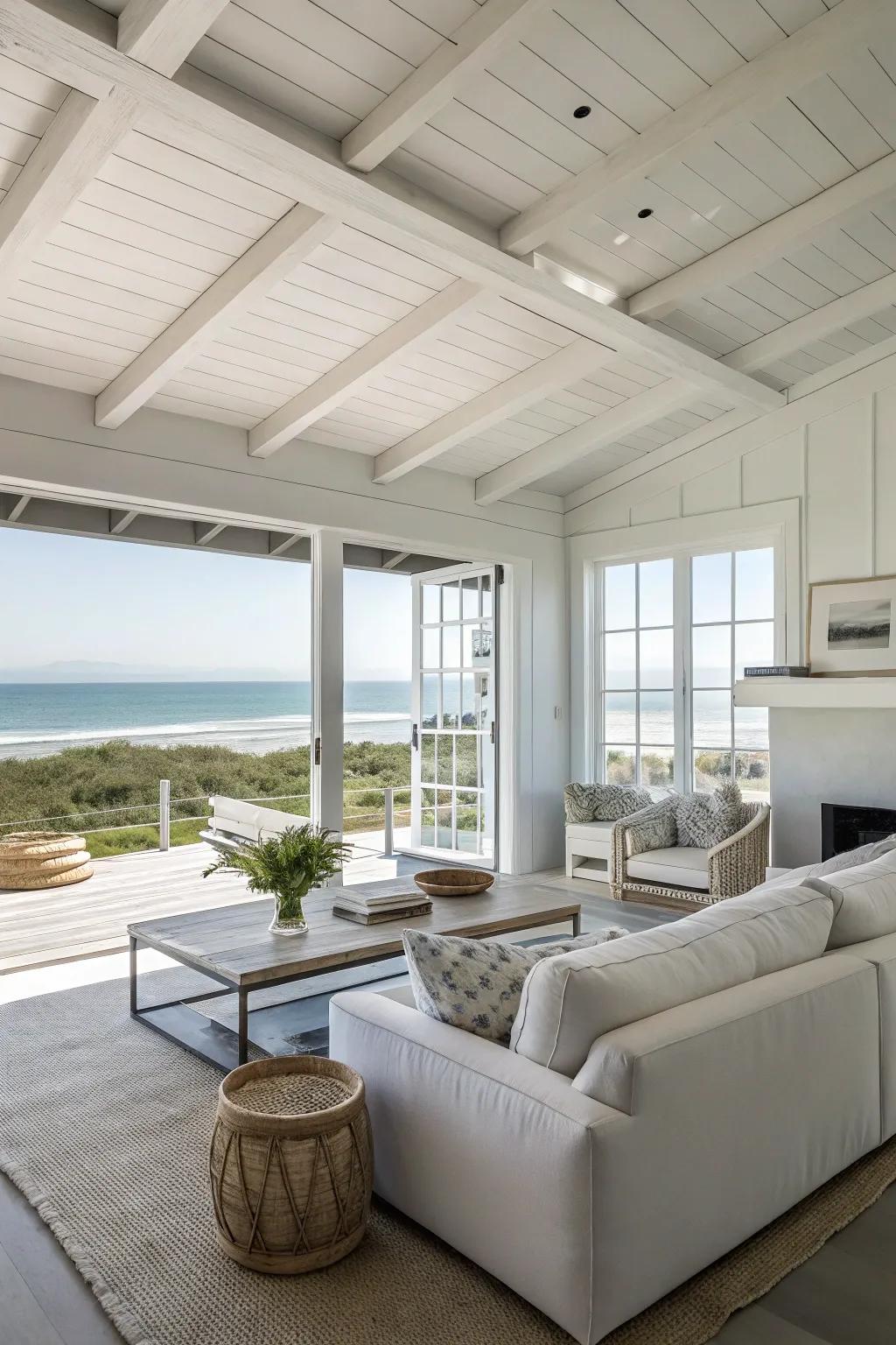 Simple décor highlighting the natural splendor of the beach house setting.
