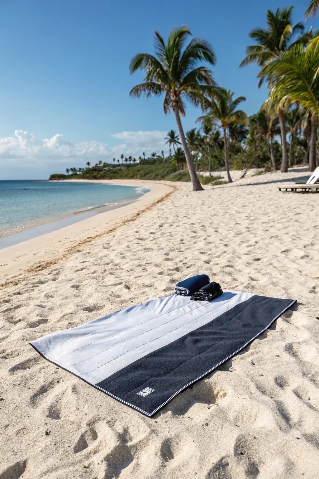 Take pleasure in the comfort of dust-free textiles for a cleaner day at the beach.