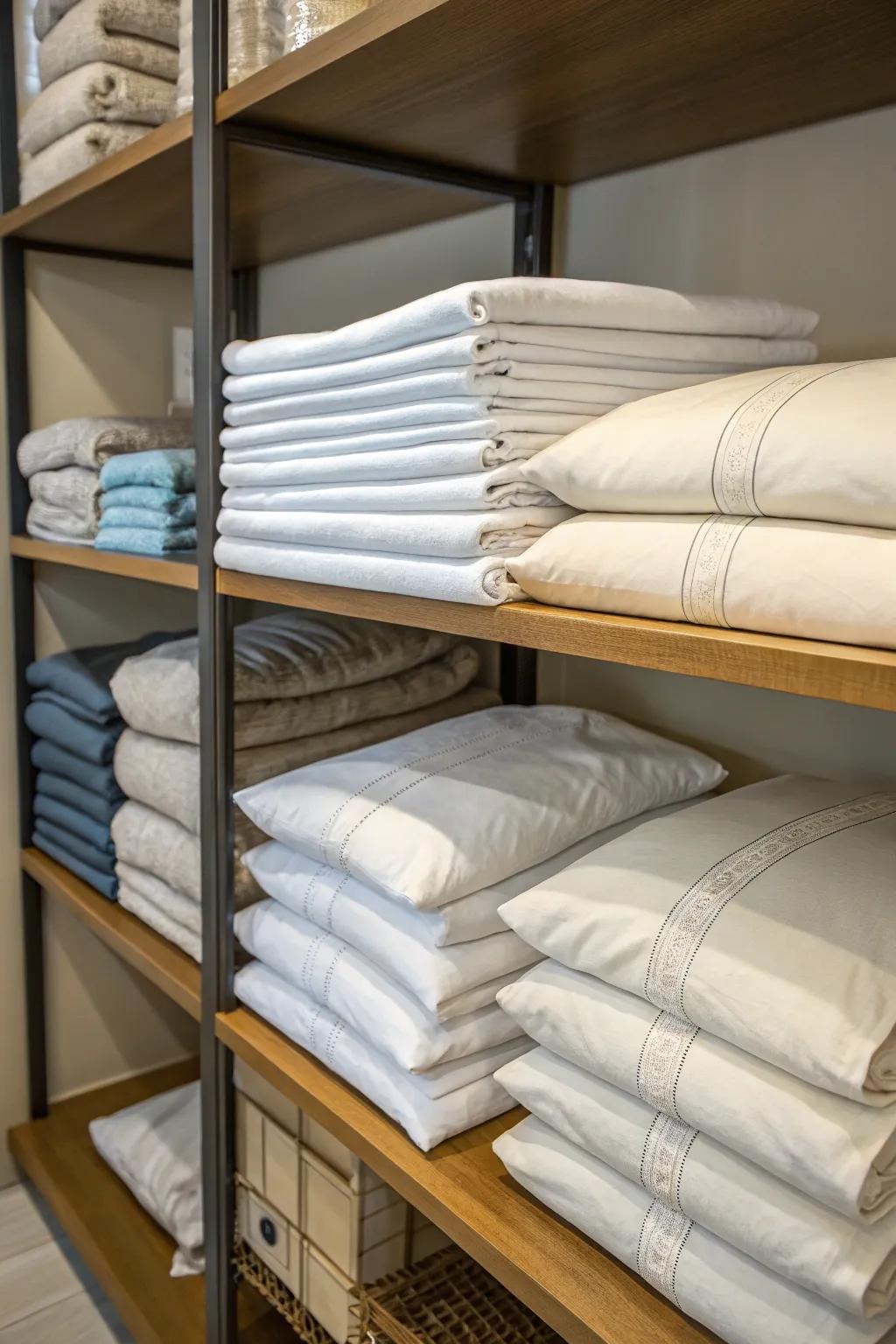 Pillowcase bundles keep sheet sets together and tidy.