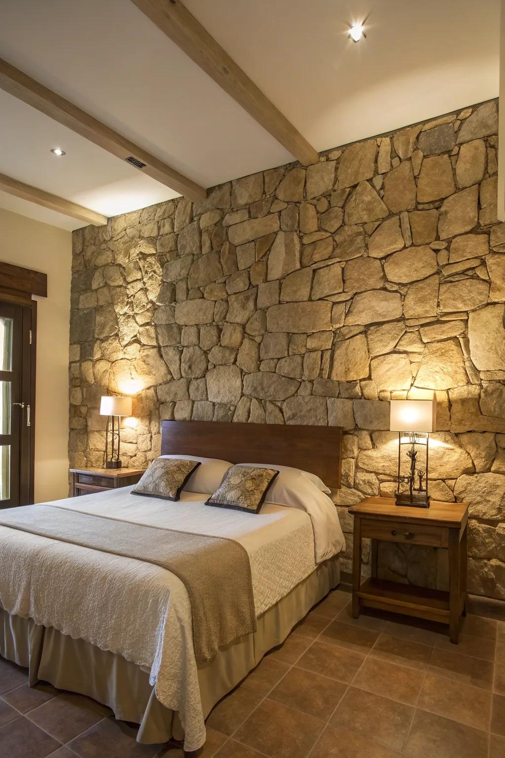 Natural stone introduces an organic aspect.