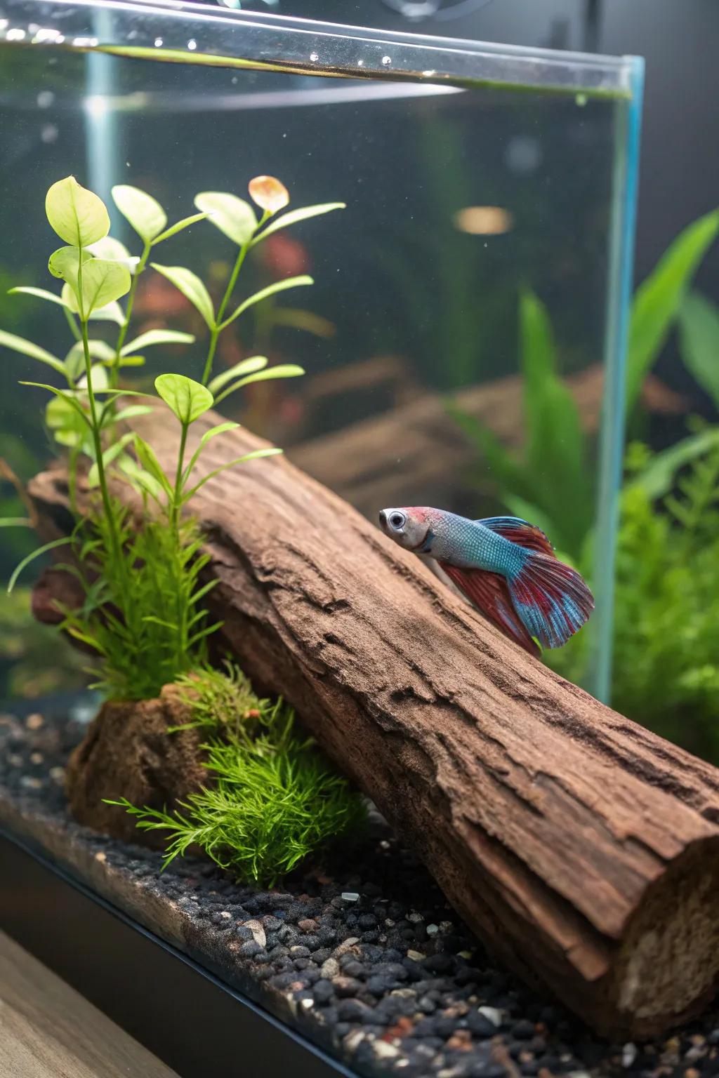 Adrift segments extend a soothing roost intended for your betta.