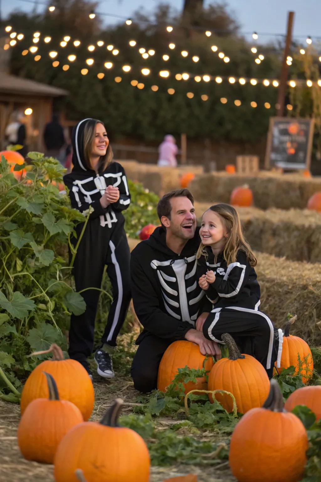Get the whole family involved with a coordinated black and white Halloween theme.