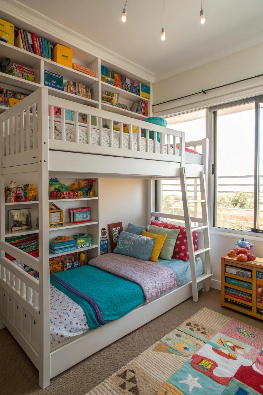 Safety is vital in a shared room with a tiered bed.