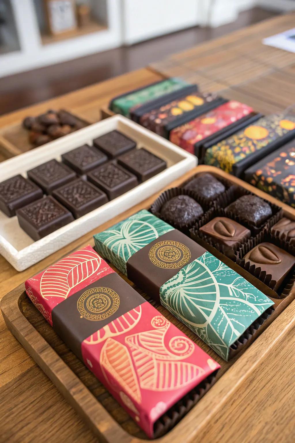 Bespoke cocoa slabs for a delicious personalized treat.