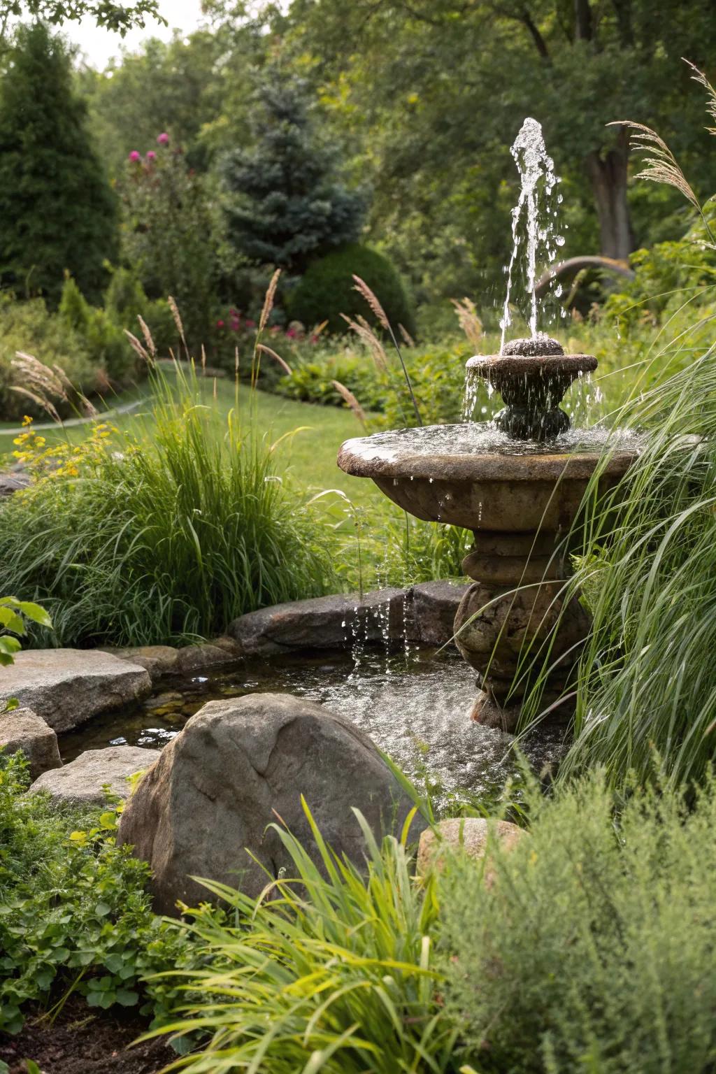 A secluded haven fountain perfect for personal relaxation.
