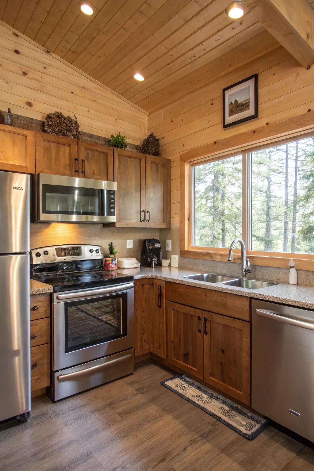 Up-to-date appliances complement country charm in this updated cooking area.