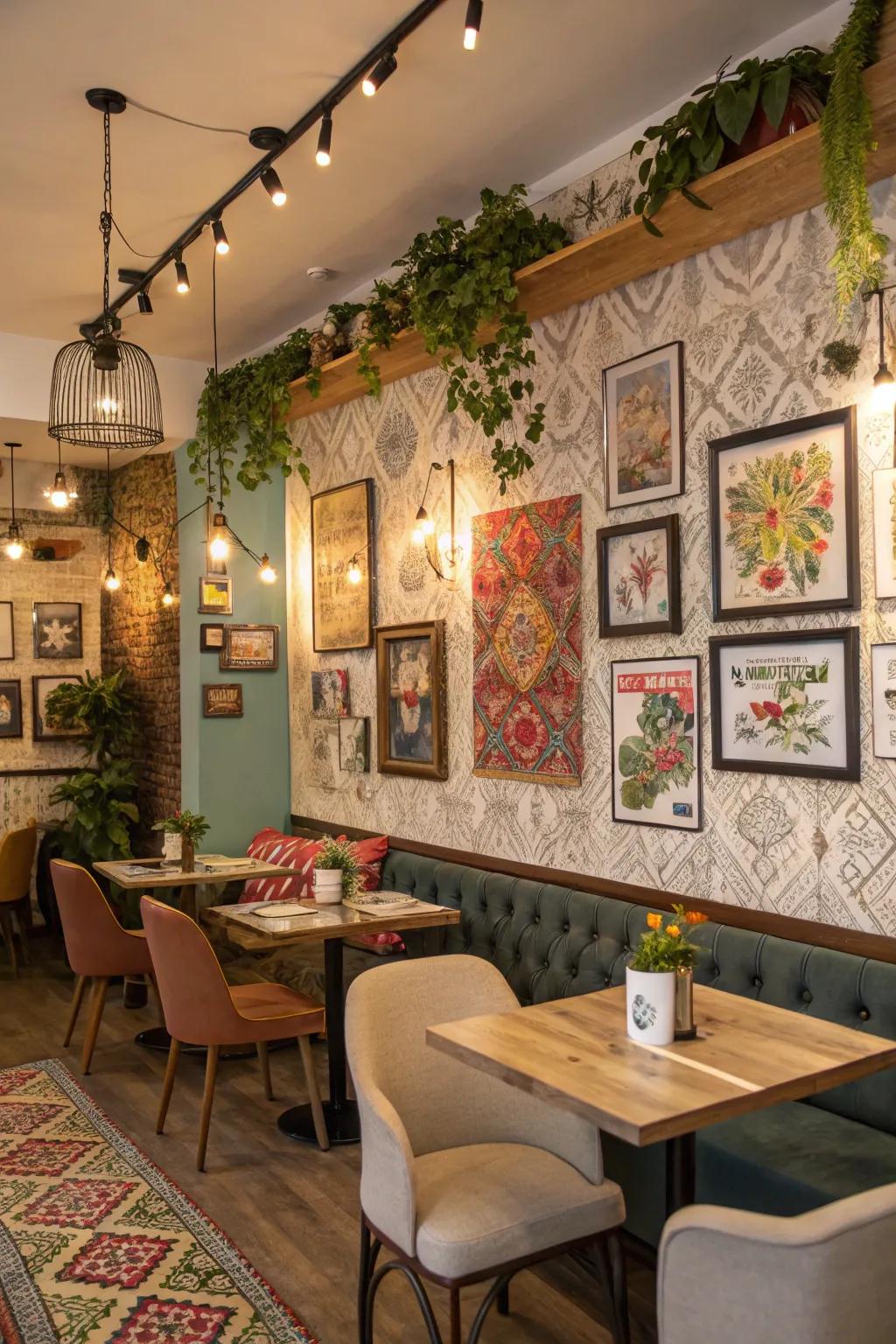 Artful highlights contribute personality and charm to your home cafe.