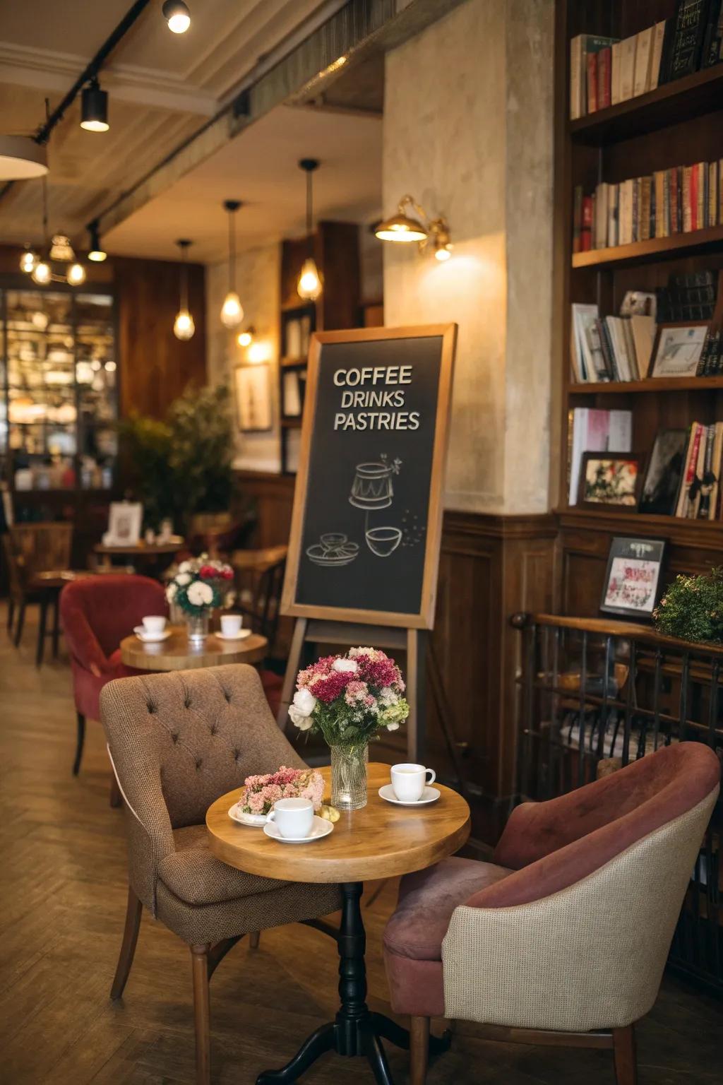 An attractive chalkboard list that entices exploration.