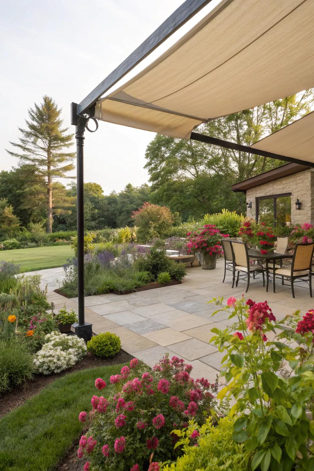 Smoothly blend canvas wraps with garden plants.