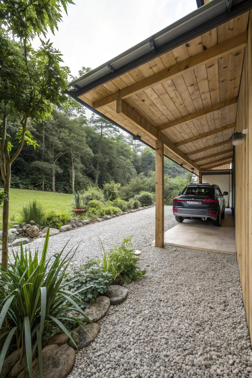 Pebble ground extends an eco-sympathetic, countryside magnetism.