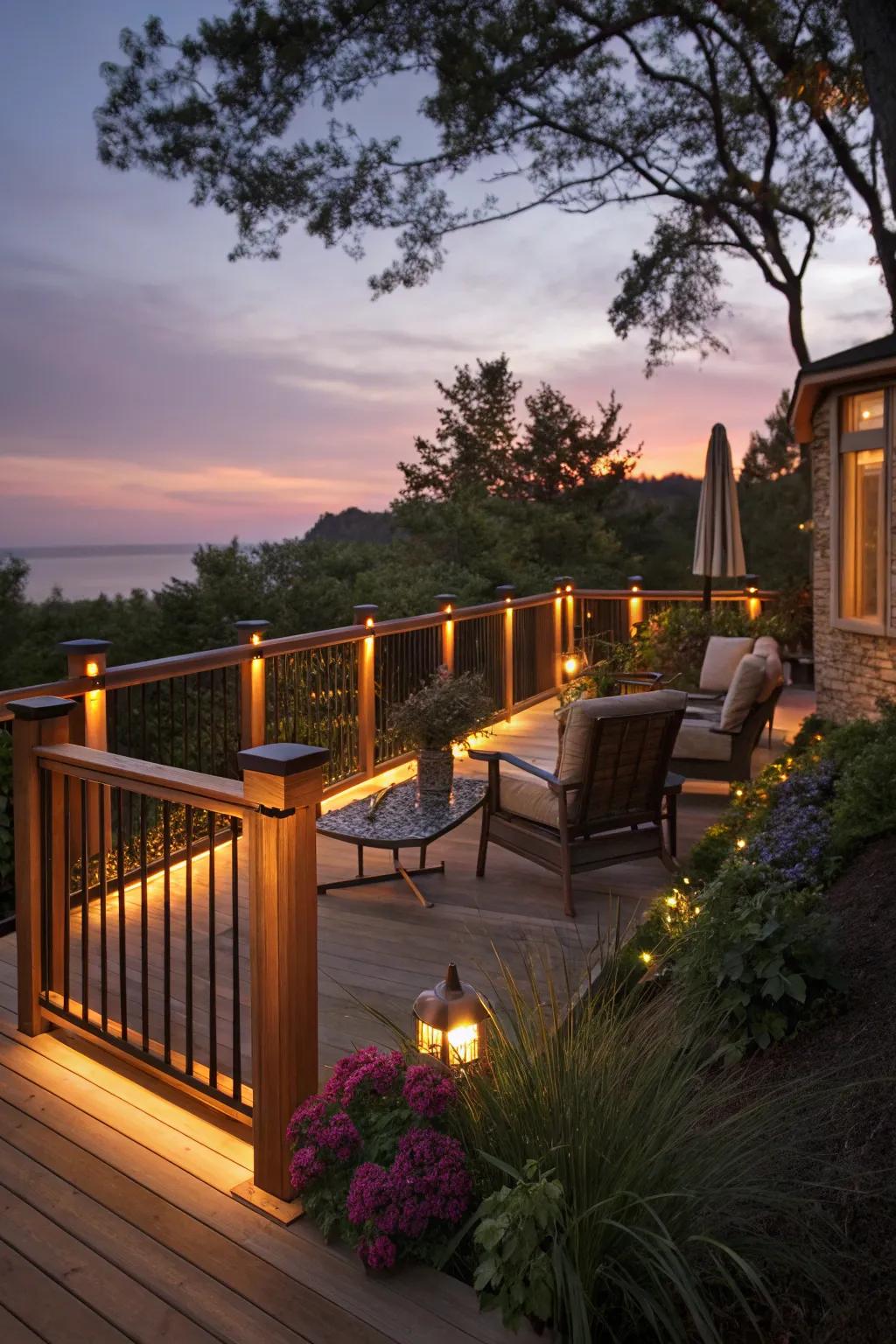 Light up the night with illuminated railings.